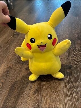 Pokemon electric  Yellow Pikachu Plush with ears and Red Cheeks